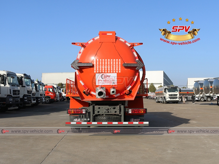 SPV-Vehicle - 12,000 Litres Sewage Vacuum Truck SINOTRUK HOWO- Rear Side View SPV-Vehicle - 12,000 Litres Sewage Vacuum Truck SINOTRUK HOWO- Rear Side View